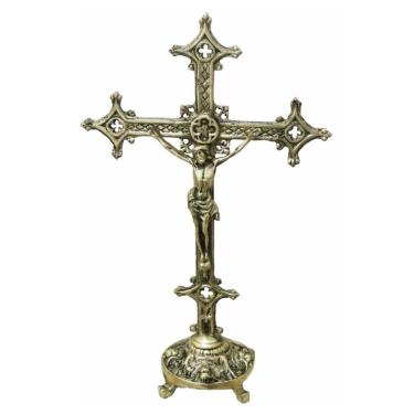 Imagem de Crucifixo Mesa Bronze Grande Presentes Igreja Altar Cristo