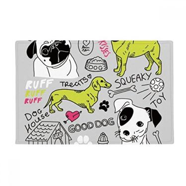 Imagem de DIYthinker Tapete antiderrapante para porta de banheiro com estampa de desenho de cachorro