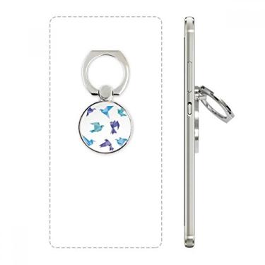 Imagem de Suporte de anel de telefone com padrão de pombo abstrato de origami colorido, suporte de laço ajustável