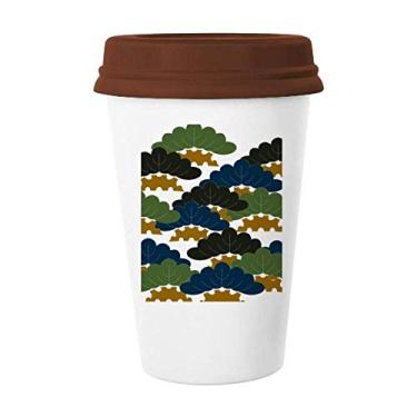 Imagem de Caneca de vidro de cerâmica com padrão abstrato tradicional de pinheiro chinês