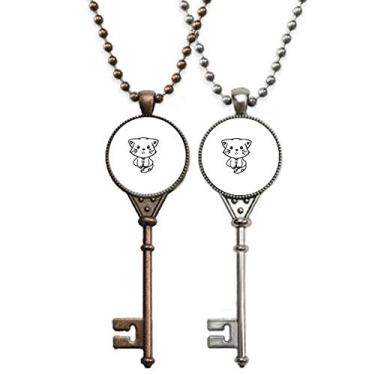 Imagem de OFFbb-USA Adesivos para gatos de estimação Art Deco, presente moderno, chaveiro, pingente, joias, decoração para casais