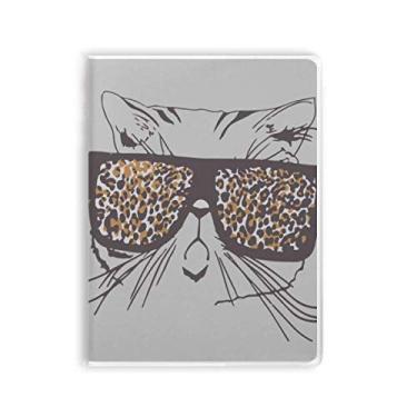 Imagem de Diário de capa macia com estampa de leopardo, cabeça de gato