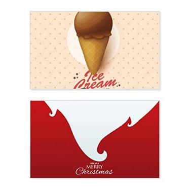 Imagem de Casquinhas de sorvete de chocolate marrom para festas de fim de ano, cartão de felicitações, mensagem de Natal