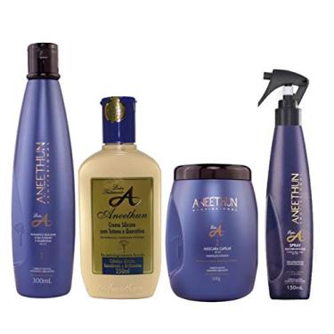 Imagem de Kit Shampoo Creme Máscara e Spray Aneethun Linha A
