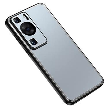Imagem de KVIBEO Capa para Huawei P60/P60 Pro/P60 Art, capa protetora resistente de liga de alumínio à prova de choque com proteção de lente de metal capa fosca, azul, P60 Pro