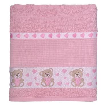 Imagem de Toalha Banho Infantil Macia Kids Ponto Cruz 75x110cm 100% Algodão COR:Rosa