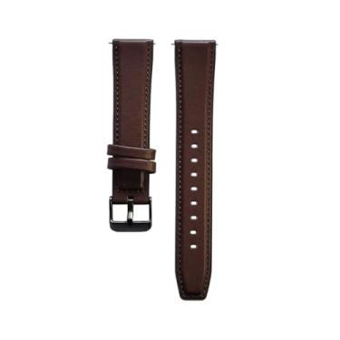 Imagem de Pulseira de couro para Amazfit GTS 4 Mini A2176 20mm cor:Marrom Escuro