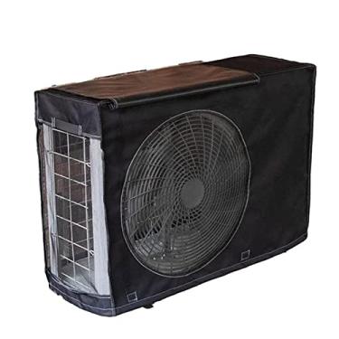 Imagem de Capa de ar condicionado de janela proteção solar doméstica tela de ar condicionado à prova d'água à prova de poeira pano protetor AC à prova de vento galpão móvel, preto, 100 * 80 * 43 cm