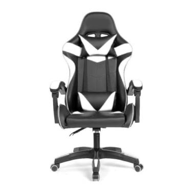 Imagem de Cadeira Gamer Reclinável Conforto Ergonômica Apoio de Braço e Lombar Cor:Branco