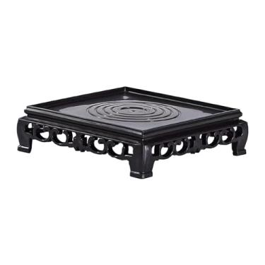 Imagem de ＫＬＫＣＭＳ Aquário suporte vaso planta estátua de buda expositor planta quadrado antigo base colecionável para quintal sala estar varanda