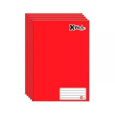 Imagem de Kit Caderno Brochura Capa Dura 140x200mm 48 Folhas Pacote com 20 un Vermelho Máxima