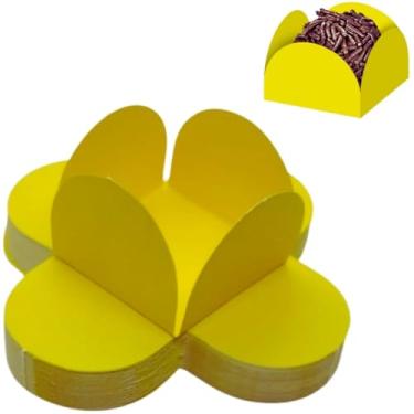 Imagem de Forminhas 4 Pétalas Para Doces Finos Brigadeiros Festas Aniversários Casamentos Chás de Bebê N7 17 Cores (200, Amarelo)