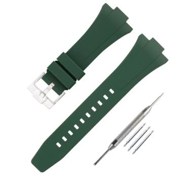 Imagem de JETHENG Pulseira de borracha masculina de substituição para Tissot PRX Powermatic 80 40 mm feminina para trabalho ao ar livre à prova d'água, pulseira de relógio de silicone, fivela, verde