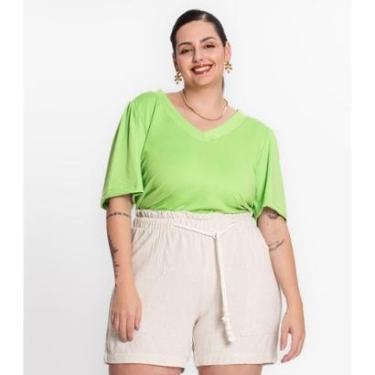 Imagem de Blusa Feminina Plus Size Em Malha Soft Secret Glam Verde-Feminino