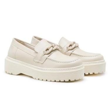 Imagem de Mocassim Feminino Oxford Casual Off White Lançamento-Feminino
