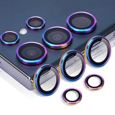 Imagem de Rayorcon Protetor de lente de câmera para Samsung Galaxy S23 Ultra, anel de liga de alumínio, protetor de lente de vidro temperado, antiarranhões, capa decorativa para Samsung Galaxy S23 ultra