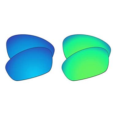 Imagem de EZReplace Lentes de reposição para óculos de sol Oakley Straight Jacket 2007 (lentes polarizadas) – Serve para armação Oakley Straight Jacket 2007 (azul gelo + verde primavera)
