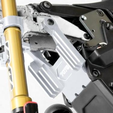Imagem de Aluminum 7075 Crash Structure for 1/4 LOSI Promoto-MX Motorcycle LOS06002 LOS06000T1 LOS06000T2, RTR Upgrade Parts Front Faucet Seat Support for Losi 1/4 Motorcycle(Silver)