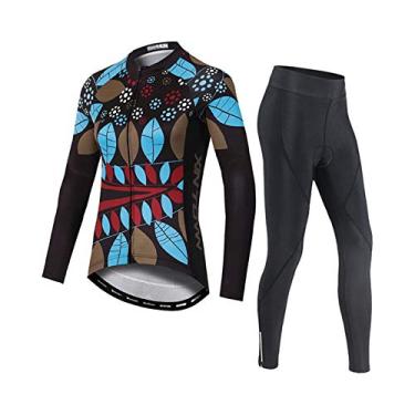 Imagem de Camisetas femininas de ciclismo - Roupas de ciclismo de manga comprida, além de veludo, mantêm aquecido, à prova de frio, alta elasticidade, preto, 2GG