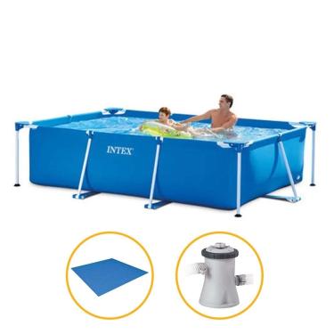 Imagem de Piscina Estrutural Retangular 2.282 Litros com Filtro e Forro Intex 110v