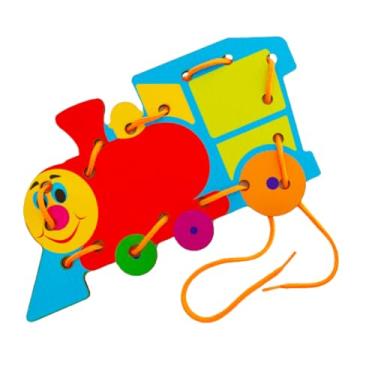 Imagem de Alinhavo Trem Brinquedo Pedagógico Coordenação Motora