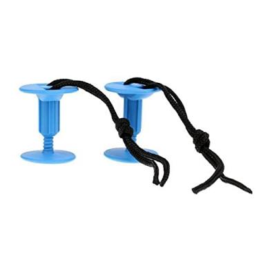 Imagem de Luzhengyang Conjunto de plugues de correia de prancha de surfe, 2 x 2 peças, cadarços de cor azul, fortes e fáceis de usar, cordas para surfe, acessórios de bodyboard