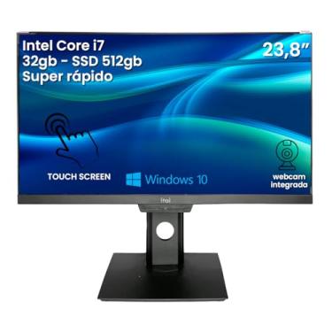 Imagem de Computador All In One Touch Screen Pdv 32gb Ram Intel Core I7 Ssd 512GB 23.8 TELA painel ips Tech DDR4 Completo Teclado + mouse sem fio bivolt