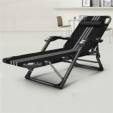 Imagem de Espreguiçadeira para idosos, mulheres grávidas, cadeira dobrável, verão, pausa para almoço, poltronas reclináveis, portátil, casual, siesta para sala de estar, quarto, escritório, cama dobrá
