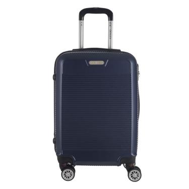 Imagem de Mala de Bordo Abs para Viagem Denlex Ma1121 Cadeado Integrado Rodas Duplas Giro 360º Azul