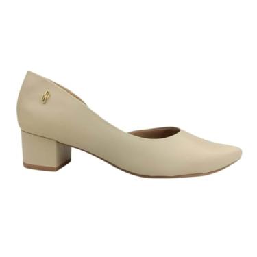 Imagem de Scarpin Usaflex Salto Bloco Ref Mm0505 Vanila 039