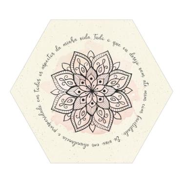 Imagem de Placa Decorativa Mandala Hexágono 25x22 Mantra de Prosperidade