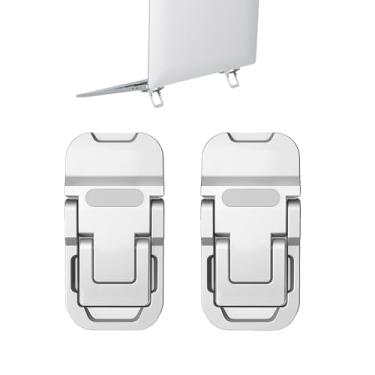 Imagem de Yshnples Mini suporte portátil para teclado de computador de mesa – Suporte de teclado de liga de zinco com 2 ângulos ajustáveis, elevador de laptop invisível dobrável para MacBook, Dell, HP, Lenovo e