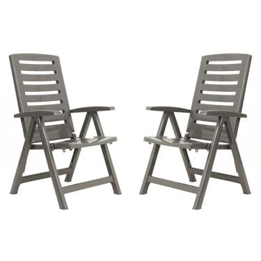 Imagem de Kit 2 Poltronas Ipanema Reclinável Dobrável Praia Jardim Varanda 5 Posições