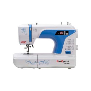 Imagem de Máquina Costura Doméstica Ss-1060 Autovolt Eletrônica Azul - Sun Speci