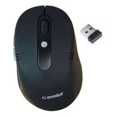 Imagem de Mouse Sem Fio 2.4GHZ 1200DPI Usb Preto Evolut
