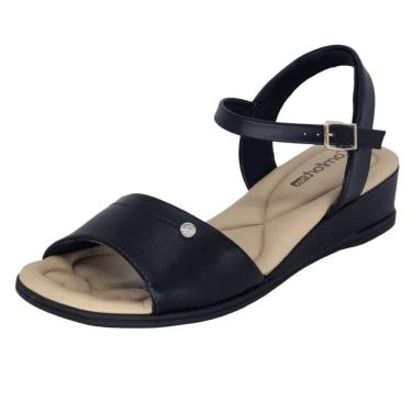 Imagem de Sandália Feminina Anabela Salto Baixo Conforto Comfortflex