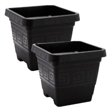 Imagem de Kit 2 Vasos Quadrados Grandes de chão 29 Litros para Plantas e Jardins