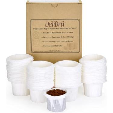 Imagem de Filtro de papel para copos K reutilizáveis – descartável e serve para todas as marcas, Branco, 100