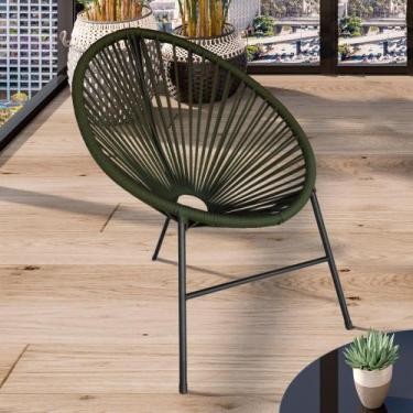 Imagem de Cadeira Acapulco em Aço Carbono e Corda Náutica - Acesse Móveis, Verde