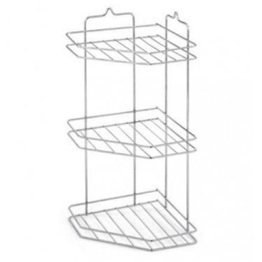 Imagem de Porta Shampoo Cantoneira Tripla Para Banheiro Metal branco - JOCI