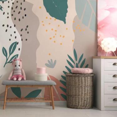 Imagem de Papel de Parede Painel Floral Folhagem 4 rolos - 6m² - Quartinhos