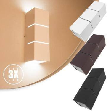 Imagem de Arandela 2 Focos C/ Frisos E Fachos 30cm Externa E Interna Kit 03 unid