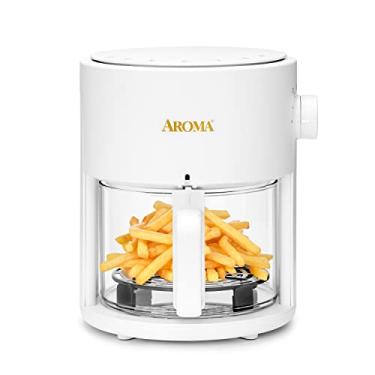 Imagem de Fritadeira a ar de vidro AROMA® e forno de convecção de bancada com poderosa tecnologia 360Crispy™ (3 litros), branco