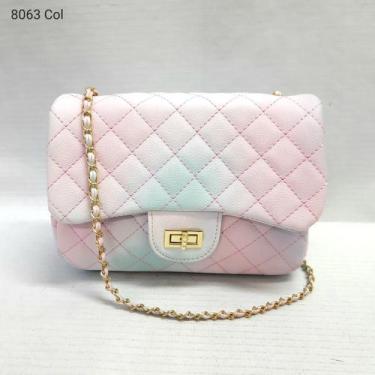 Imagem de Bolsa Feminina Transversal Matelassê Alça de Corrente 8063 - H2 Bolsas