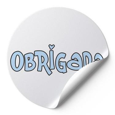 Imagem de 120 Etiquetas Adesivas Redondas Selo Obrigada Impressão De Alta Qualid