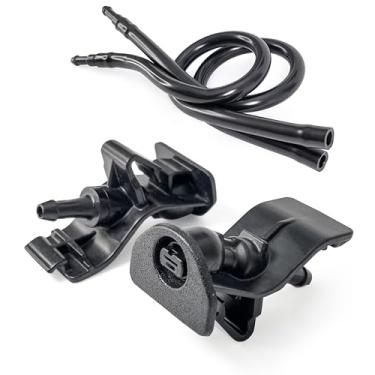 Imagem de Click&Fit Bocais de lavagem de para-brisa dianteiros compatíveis com Ford Mustang 2010-2014, Ford Explorer 2011-2015 – jato de jato de spray de lavador de limpador AR3Z-17603-A BB5Z17603A, 2 peças com