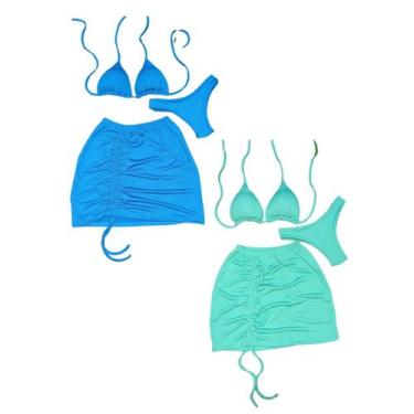Imagem de Kit 2 Biquíni Com Saia peças Brilhante Premium - Praia - Betanqur, M