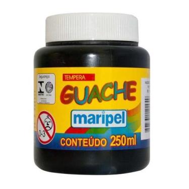 Imagem de Tinta Guache 250ml Maripel Escolar Escolha a Cor, PRETO