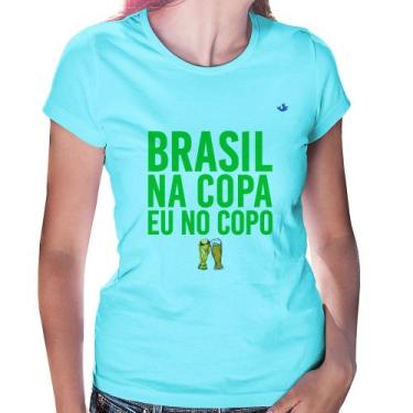 Imagem de Baby Look Brasil na Copa eu no copo - Foca na Moda, Azul, GGG