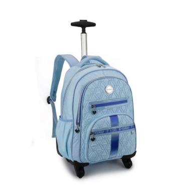 Imagem de Mochila escolar Kika 4 rodas grande e reforçada